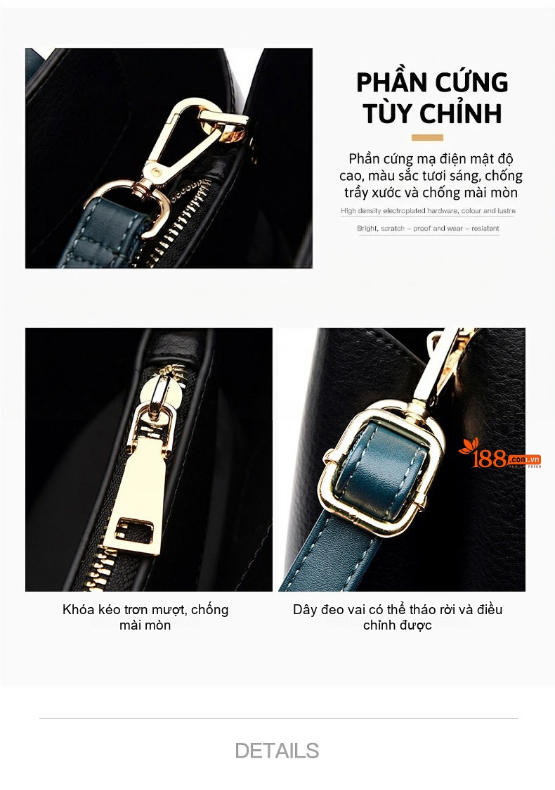 Túi Tote Nữ In Họa Tiết Retro Da Bóng, Túi Đeo Vai, Túi Xách Tay Công Sở Sức Chứa Lớn Màu Nâu, Đen chi tiết 5