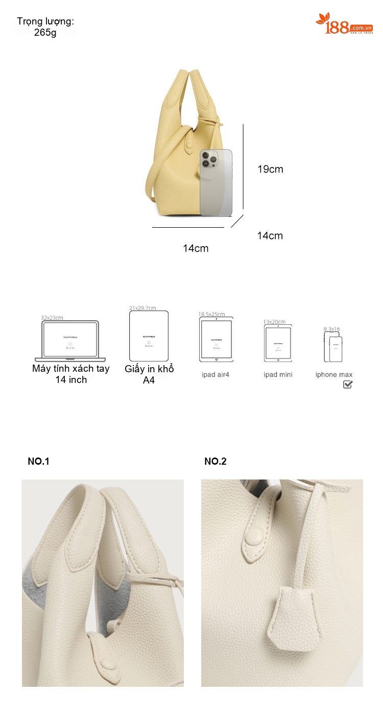 Túi Tote Nữ Phong Cách Sang Trọng Raf PoloPlay, Túi Xách Tay, Túi Đeo Vai Dáng Xô Màu Đen, Trắng, Hồng, Vàng chi tiết 3