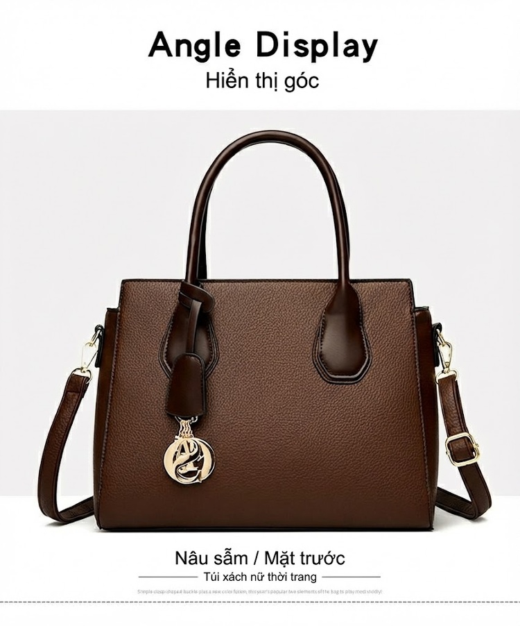 Túi Tote Nữ Set 3 Món Phong Cách Thời Trang Màu Nâu, Đen, Be chi tiết 18