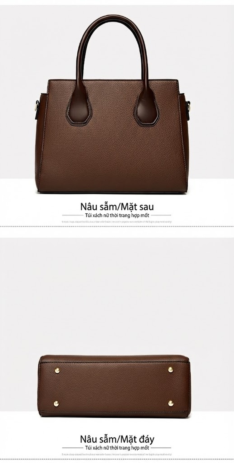 Túi Tote Nữ Set 3 Món Phong Cách Thời Trang Màu Nâu, Đen, Be chi tiết 20