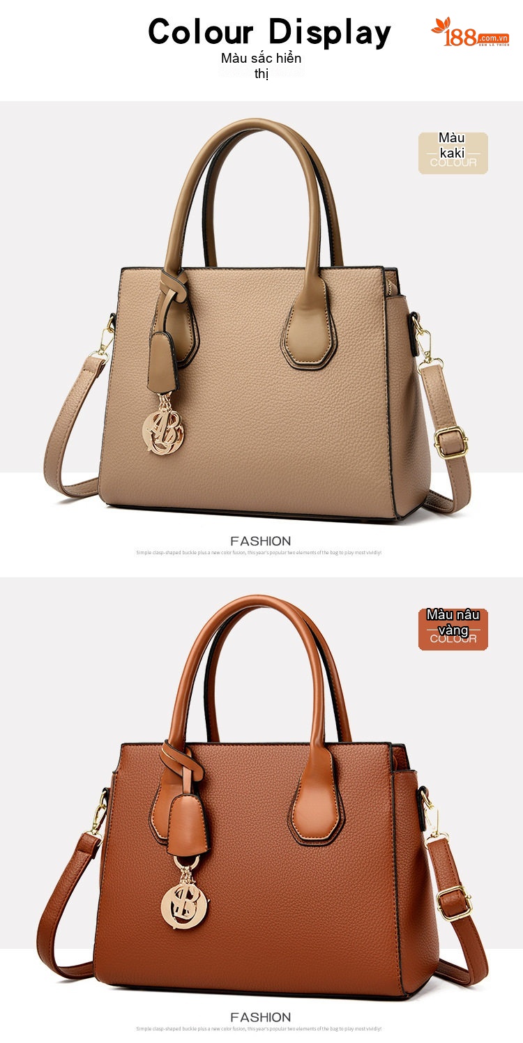 Túi Tote Nữ Set 3 Món Phong Cách Thời Trang Màu Nâu, Đen, Be chi tiết 21