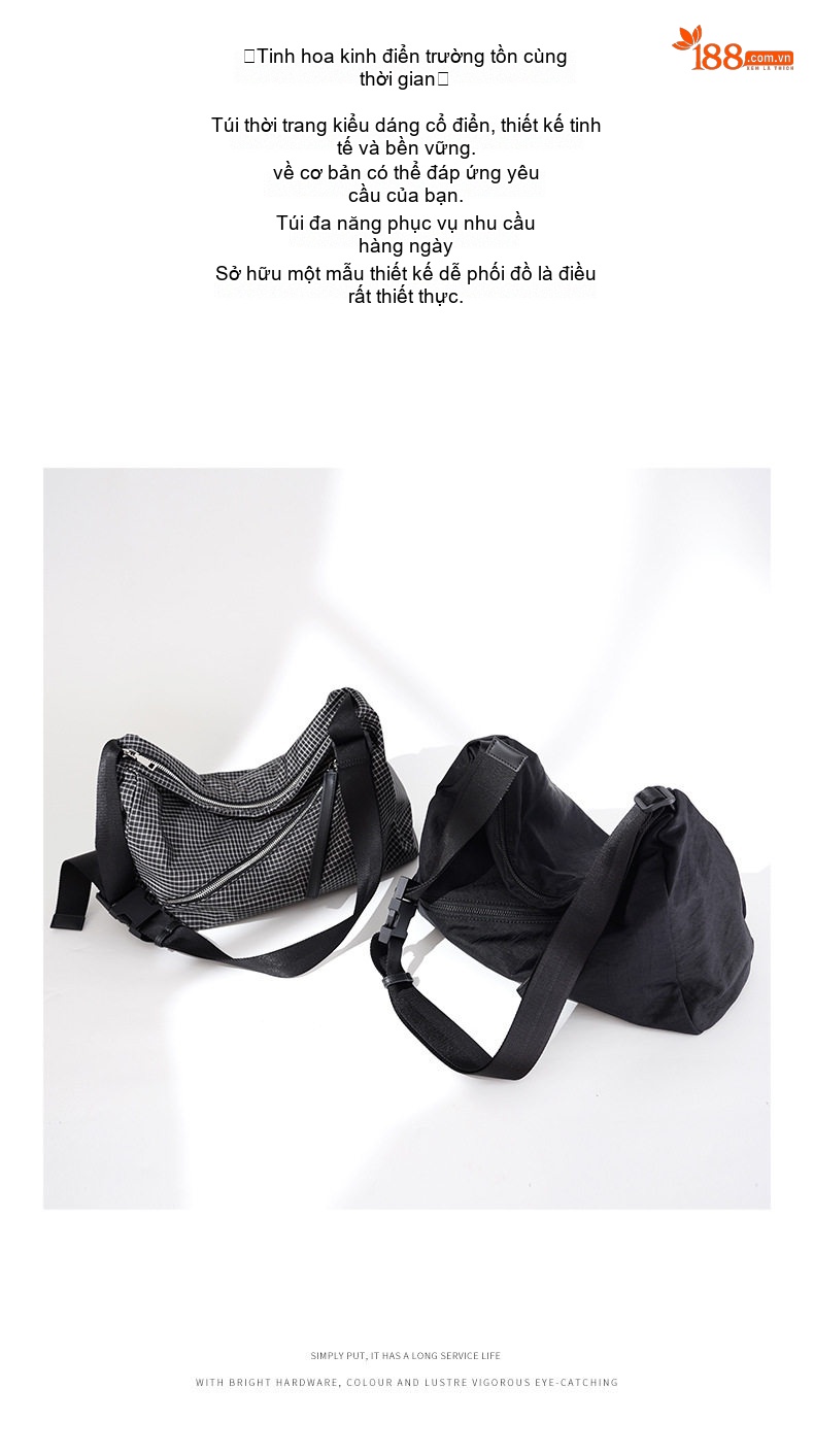 Túi Tote Nữ Vải Canvas Caro Lớn Phong Cách Hàn Quốc Nhật Bản Sức Chứa Lớn Thoải Mái Màu Đen chi tiết 8