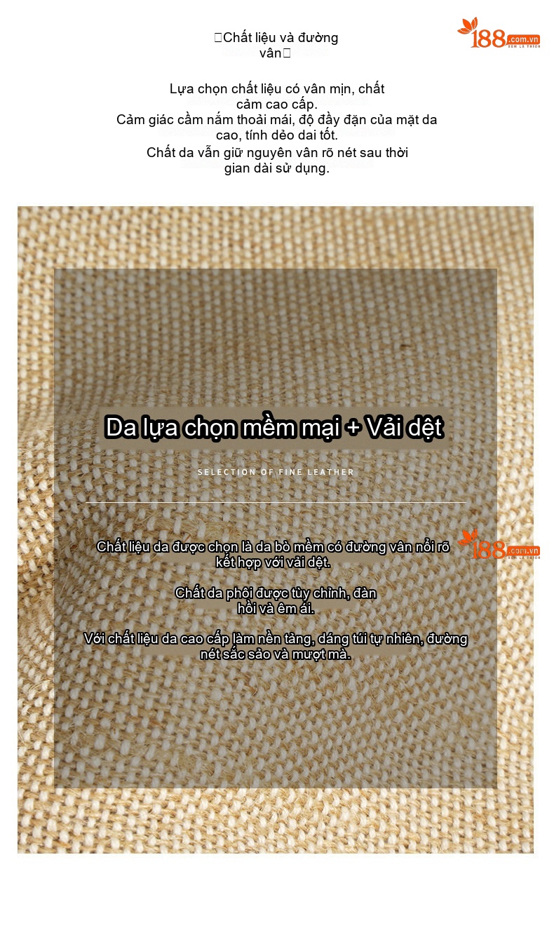 Túi Tote Nữ Vải Cotton Lanh Đeo Vai Phong Cách Tối Giản Màu Be, Xanh chi tiết 9