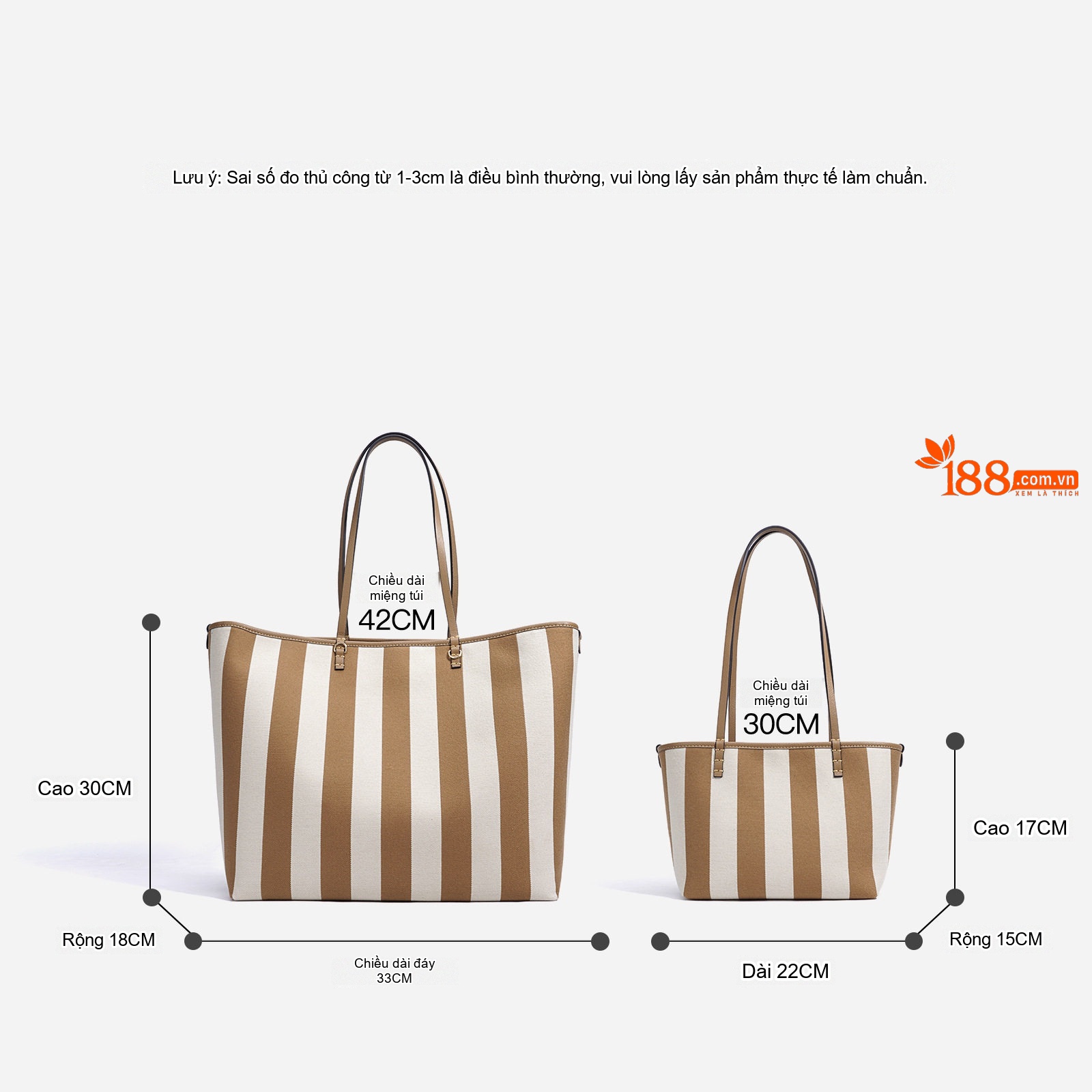 Túi Tote Sọc Kẻ Đeo Vai Vải Canvas Lớn Thời Trang Du Lịch
