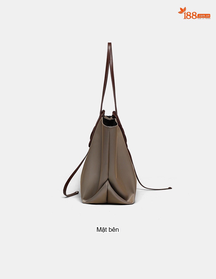 Túi Tote Vải Canvas Nữ Quai Xách Tay Sức Chứa Lớn Màu Be, Nâu chi tiết 11