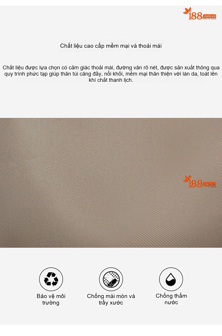 Túi Tote Vải Canvas Nữ Quai Xách Tay Sức Chứa Lớn Màu Be, Nâu chi tiết 2
