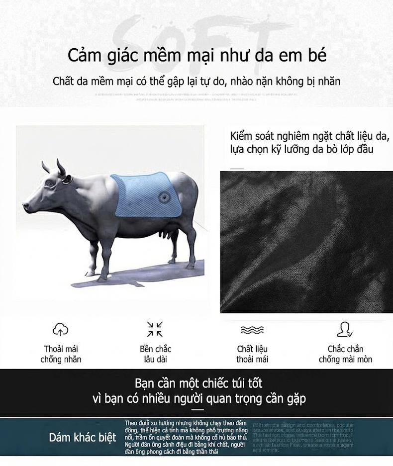 Túi Xách Công Sở Nam Da Bò Dáng Hộp Chữ Nhật Màu Đen chi tiết 37