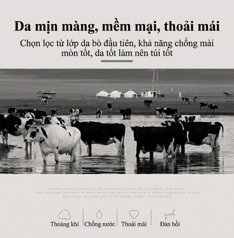 Túi Xách Công Sở Nam Da Bò Dáng Hộp Chữ Nhật Màu Đen chi tiết 3