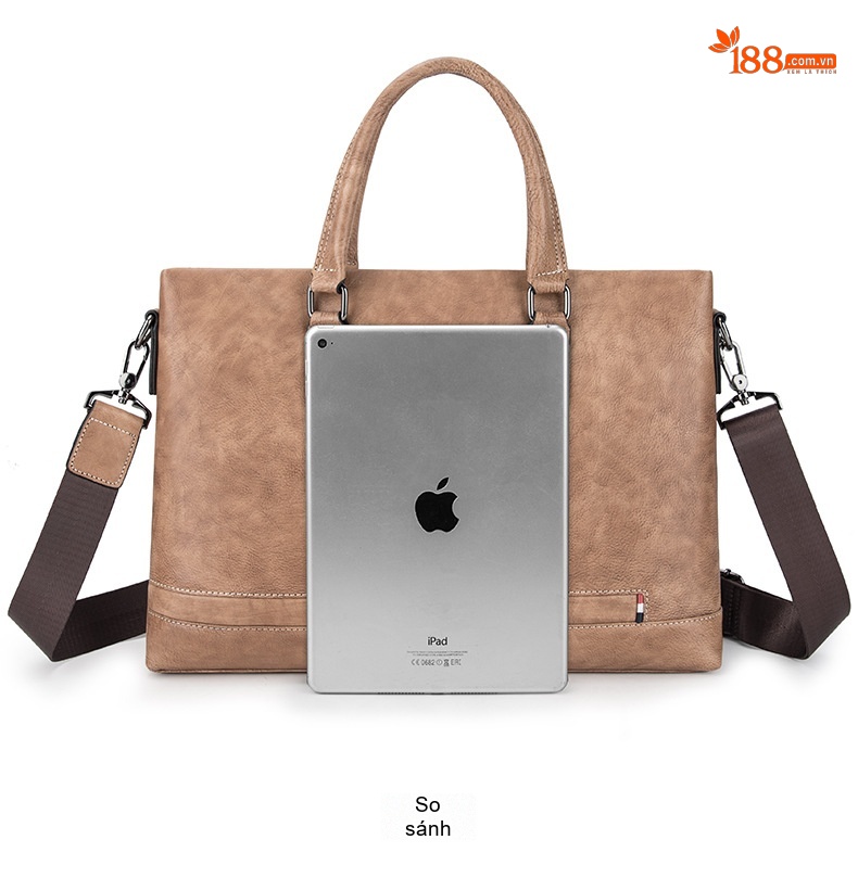 Túi Xách Công Sở Nam Da Mờ Đựng Tài Liệu, Laptop, Túi Đeo Chéo Nam Màu Nâu, Xám Xanh chi tiết 13