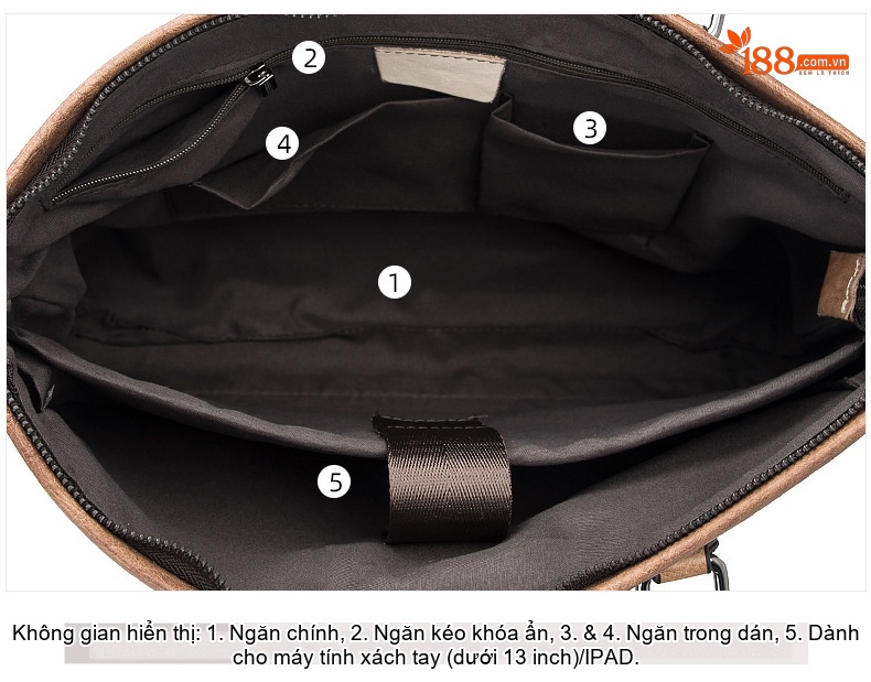 Túi Xách Công Sở Nam Da Mờ Đựng Tài Liệu, Laptop, Túi Đeo Chéo Nam Màu Nâu, Xám Xanh chi tiết 23