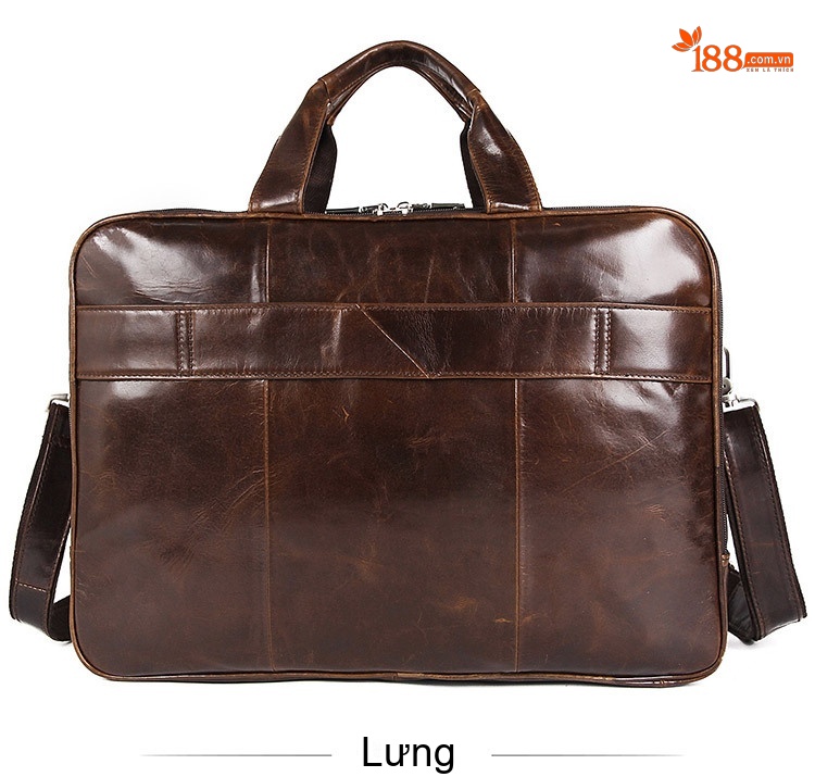 Túi Xách Công Sở Nam Da Thật Vintage Cỡ Lớn Chống Thấm Nước Màu Nâu chi tiết 12