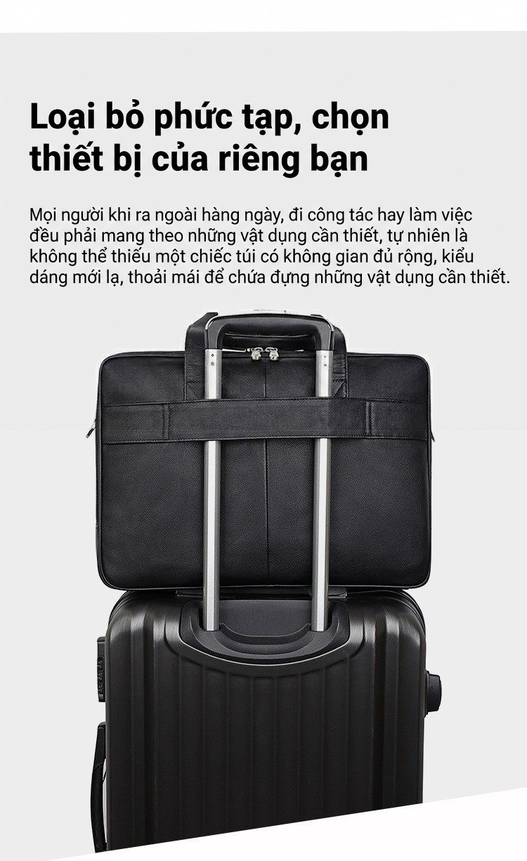 Túi Xách Công Sở Nam Da Thật Vintage Cỡ Lớn Chống Thấm Nước Màu Nâu chi tiết 20
