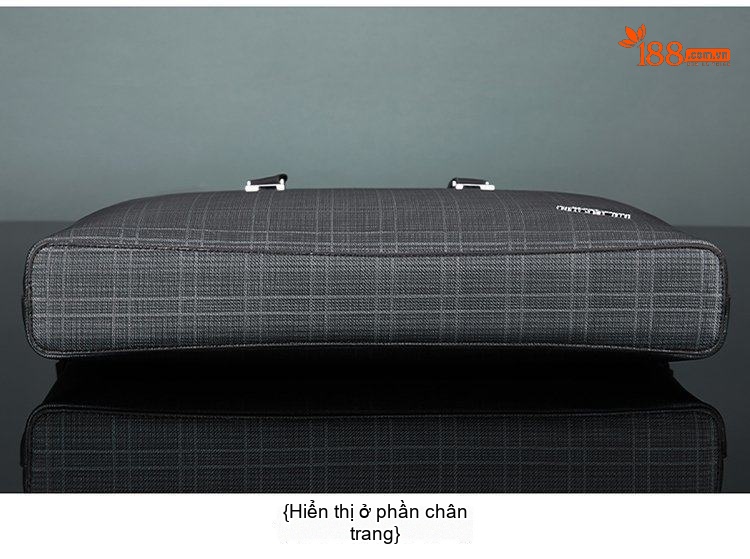 Túi Xách Công Sở Nam Vải Caro Đựng Laptop Có Dây Đeo Chéo Màu Xám, Đen chi tiết 18