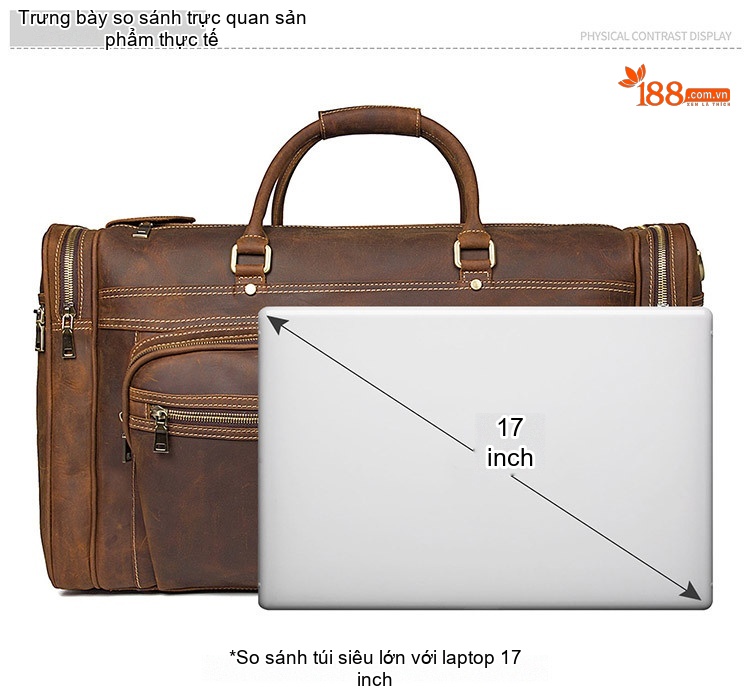 Túi Xách Du Lịch Da Thật Phong Cách Âu Mỹ Cỡ Lớn chi tiết 7
