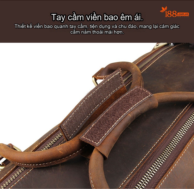 Túi Xách Du Lịch Da Thật Phong Cách Âu Mỹ Cỡ Lớn chi tiết 11