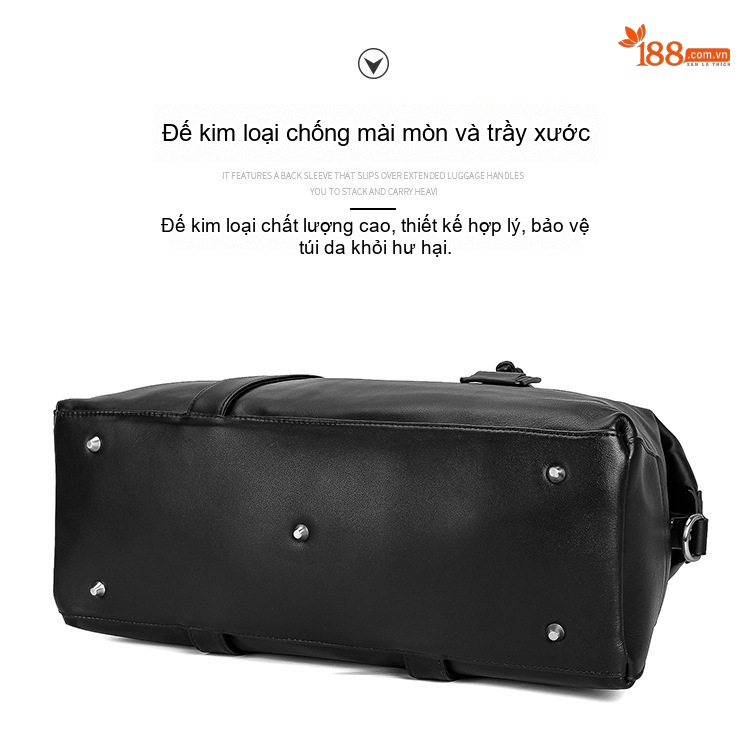 Túi Xách Du Lịch Nam Nữ Da Thật Kiểu Hàn Quốc Đeo Chéo, Xách Tay Màu Đen chi tiết 7