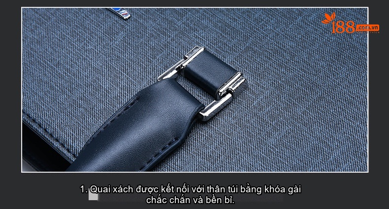 Túi Xách Nam Công Sở Đựng Tài Liệu Túi Đeo Chéo Đựng Laptop Vải Dệt Màu Đen, Xám chi tiết 30