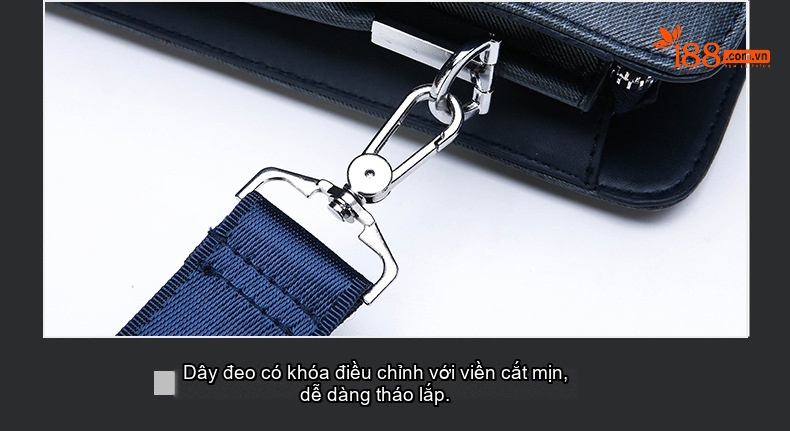 Túi Xách Nam Công Sở Đựng Tài Liệu Túi Đeo Chéo Đựng Laptop Vải Dệt Màu Đen, Xám chi tiết 32