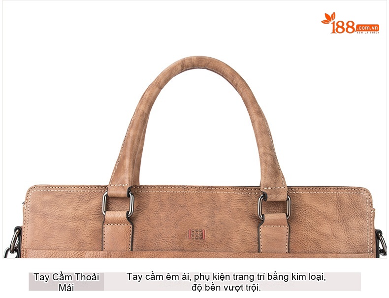 Túi Xách Nam Da Thật Vintage Đeo Vai, Xách Tay Công Sở Màu Nâu, Xám chi tiết 19