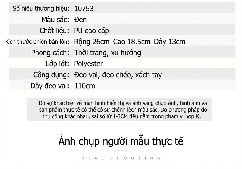 Túi Xách Nữ Boston Da Bóng Dung Tích Lớn Đeo Chéo, Đeo Vai, Xách Tay Màu Đen chi tiết 7