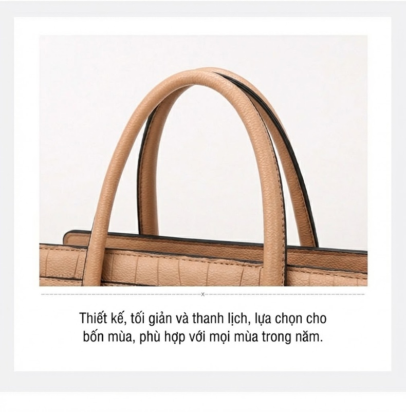 Túi Xách Nữ Công Sở Da Bóng Bộ 3 Chiếc Đeo Vai, Đeo Chéo Màu Nâu, Xanh, Đỏ, Be... chi tiết 13