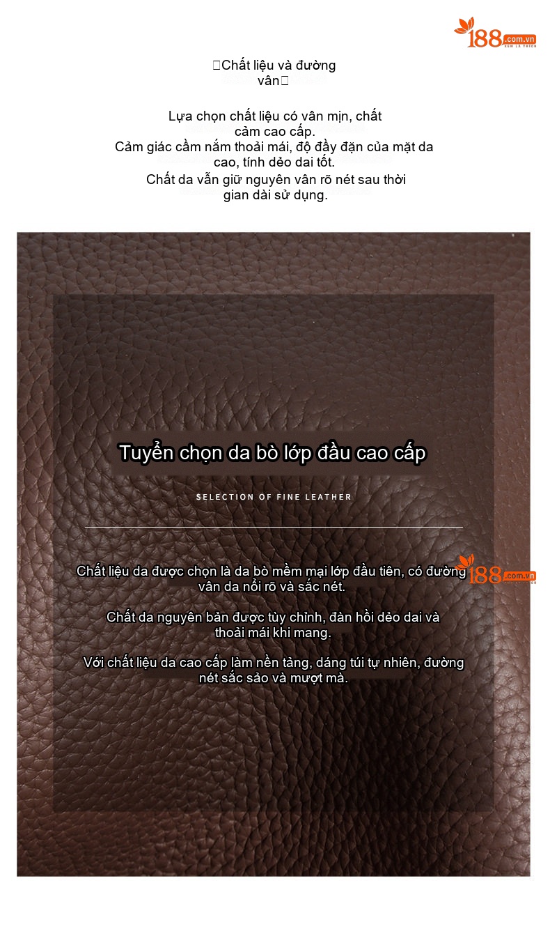 Túi Xách Nữ Da Bò Bucket Đeo Vai, Đeo Chéo, Dung Tích Lớn Phong Cách Tiểu Thư Màu Nâu, Đen chi tiết 11