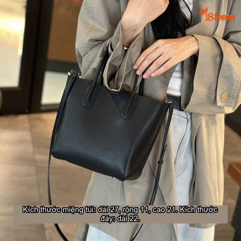 Túi Xách Nữ Da Bò Dáng Tote Vintage Đeo Vai Đeo Chéo Màu Đen, Trắng, Nâu