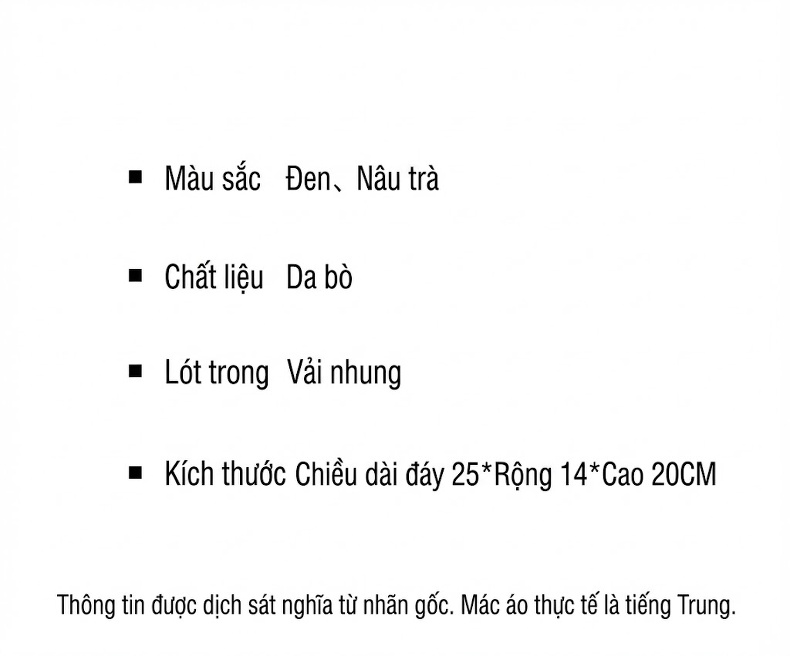 Túi Xách Nữ Da Bò Dáng Xô Đeo Vai/Đeo Chéo Màu Đen, Nâu chi tiết 2