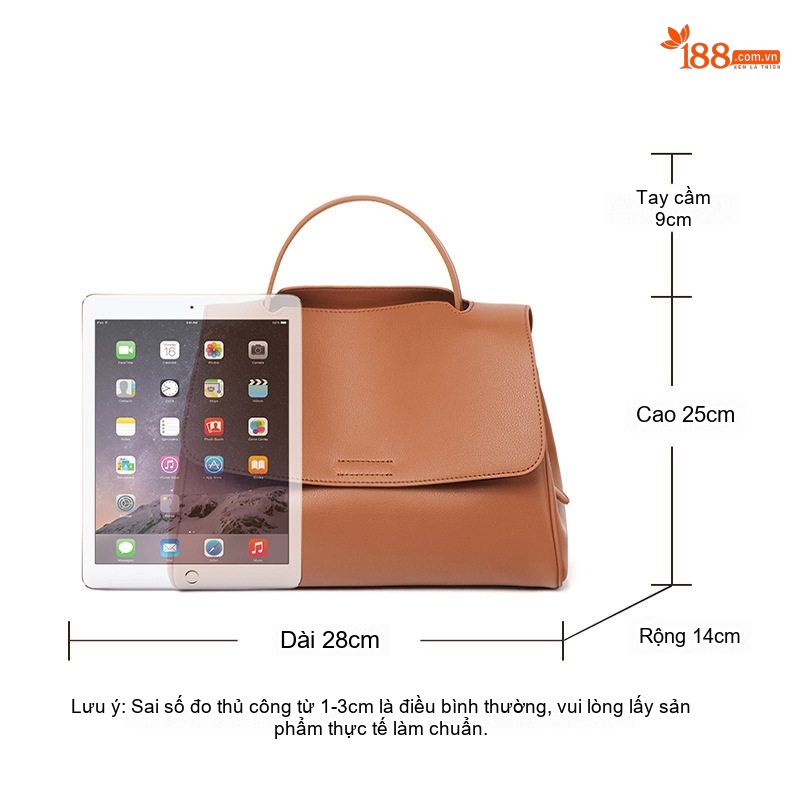 Túi Xách Nữ Da Bò Đeo Chéo Đeo Vai Cỡ Lớn Phong Cách Thời Trang Màu Nâu