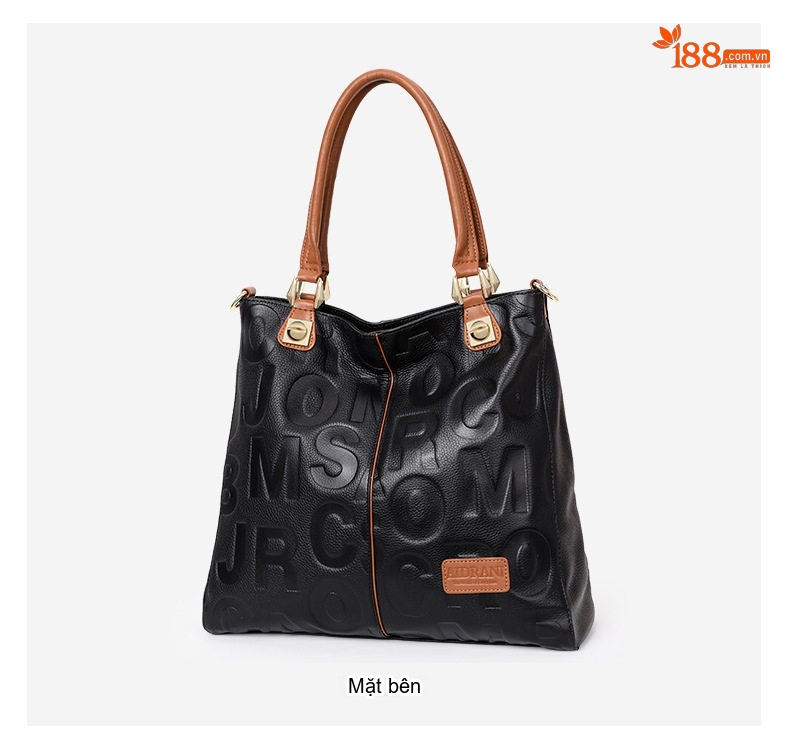 Túi Xách Nữ Da Bò Đeo Vai, Đeo Chéo Thời Trang Màu Đen chi tiết 10