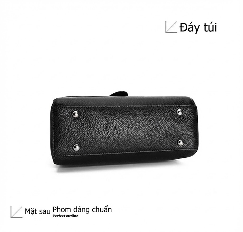 Túi Xách Nữ Da Bò Đeo Vai, Đeo Chéo, Xách Tay Cao Cấp Màu Đen chi tiết 17