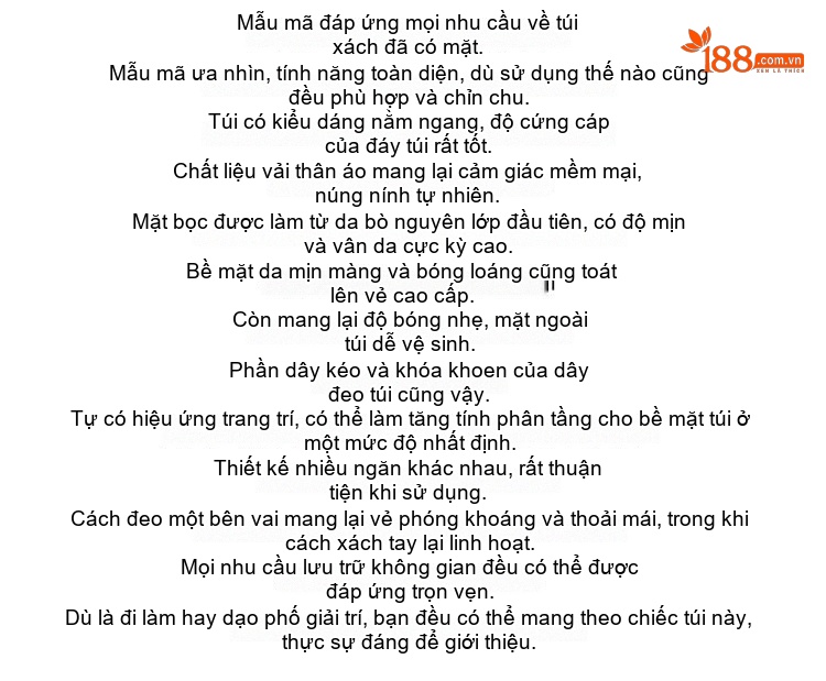 Túi Xách Nữ Da Bò Đeo Vai/Kẹp Nách/Đeo Chéo Phom Dáng Retro Màu Đen chi tiết 2