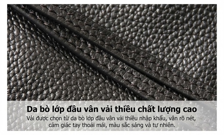 Túi Xách Nữ Da Bò Đeo Vai, Xách Tay, Đeo Chéo Kiểu Bucket Thanh Lịch Màu Đen chi tiết 14