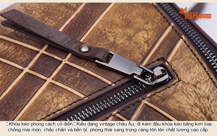 Túi Xách Nữ Da Bò Handbag Đeo Chéo Họa Tiết Retro Màu Đỏ, Vàng, Xám, Nâu... chi tiết 19