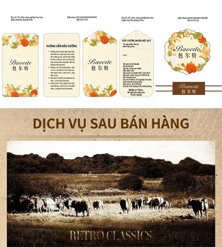 Túi Xách Nữ Da Bò Handbag Đeo Chéo Họa Tiết Retro Màu Đỏ, Vàng, Xám, Nâu... chi tiết 23