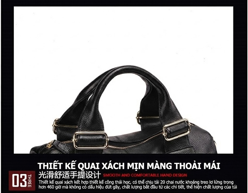 Túi Xách Nữ Da Bò Họa Tiết Da Báo Đeo Vai Đeo Chéo Tay Xách Màu Đen chi tiết 16