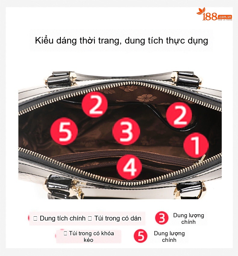 Túi Xách Nữ Da Bò Họa Tiết Da Báo Thời Trang Công Sở Đựng Laptop Màu Đen, Nâu chi tiết 8