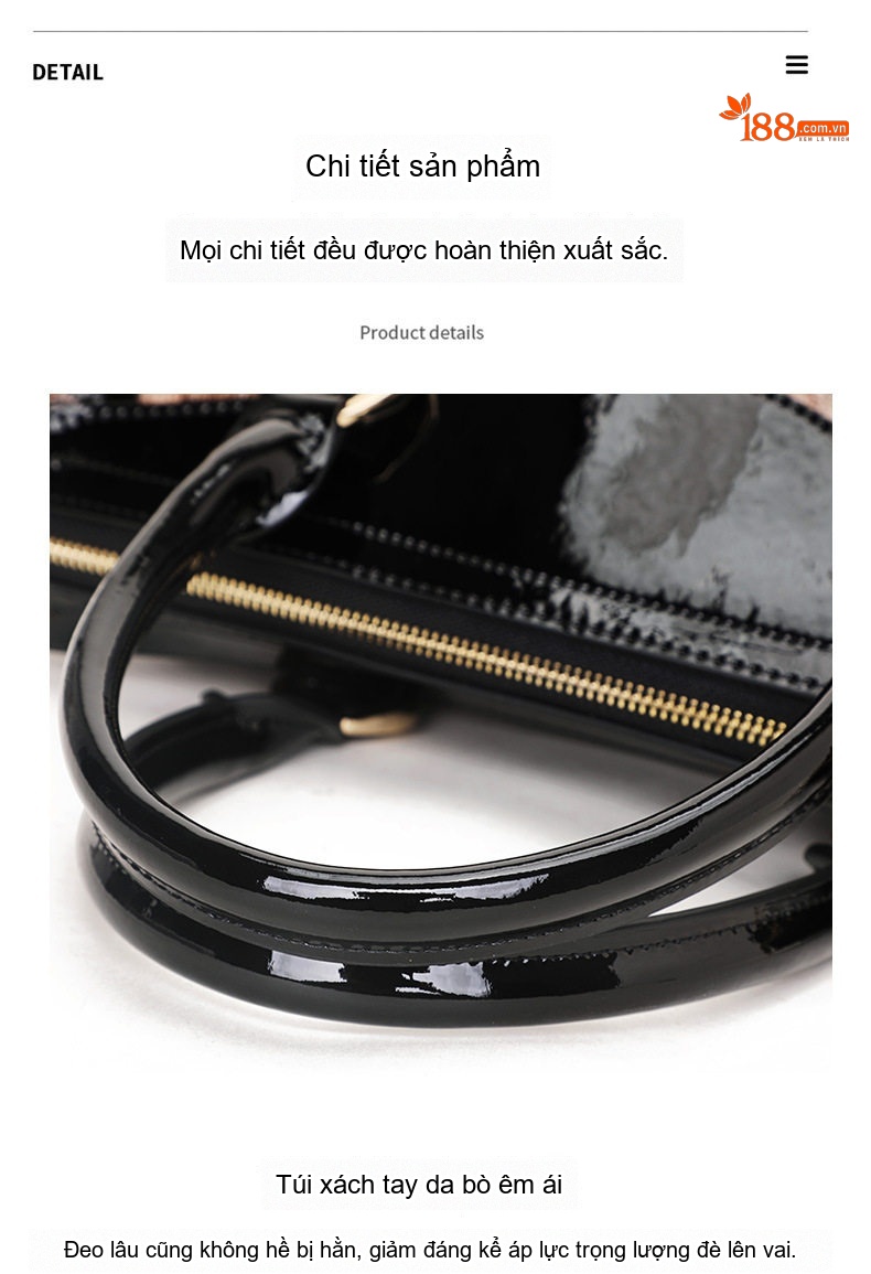 Túi Xách Nữ Da Bò Họa Tiết Da Báo Thời Trang Công Sở Đựng Laptop Màu Đen, Nâu chi tiết 17