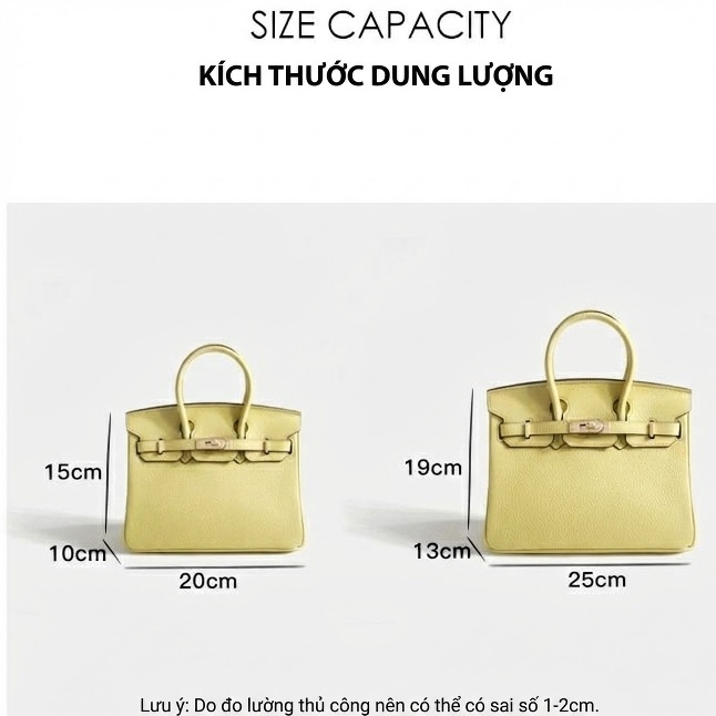 Túi Xách Nữ Da Bò Mini Kiểu Âu Mỹ Đeo Chéo Đeo Vai Xách Tay Màu Vàng, Hồng