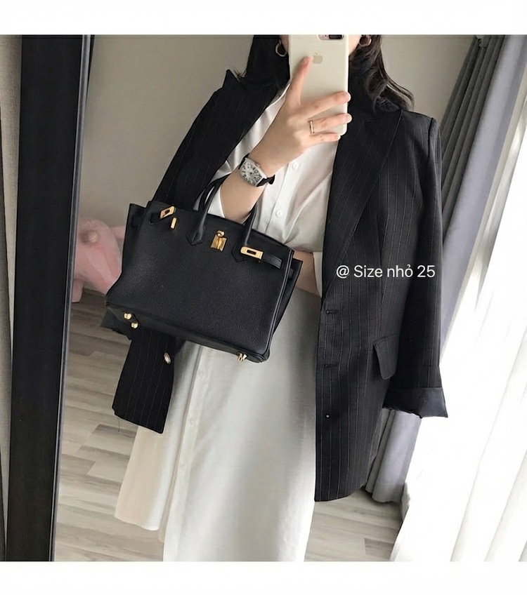 Túi Xách Nữ Da Bò Mini Kiểu Âu Mỹ Đeo Chéo Đeo Vai Xách Tay Màu Vàng, Hồng chi tiết 7