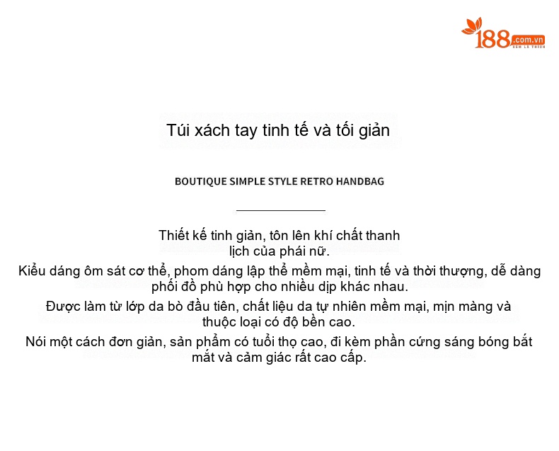 Túi Xách Nữ Da Bò Quai Xách Hạt Châu Kiểu Trung Hoa, Túi Phúc Túi Rút Đeo Vai, Đeo Chéo Màu Đen, Trắng chi tiết 2