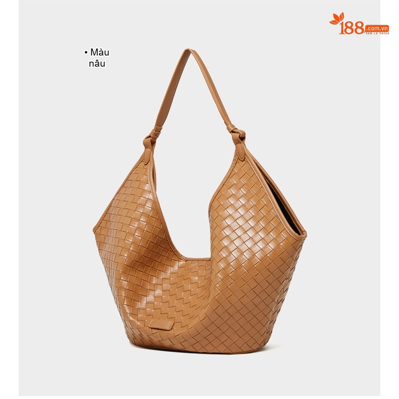 Túi Xách Nữ Da Bò Sức Chứa Lớn Kiểu Đan Dây Thời Trang Đi Làm Màu Đen, Nâu chi tiết 30