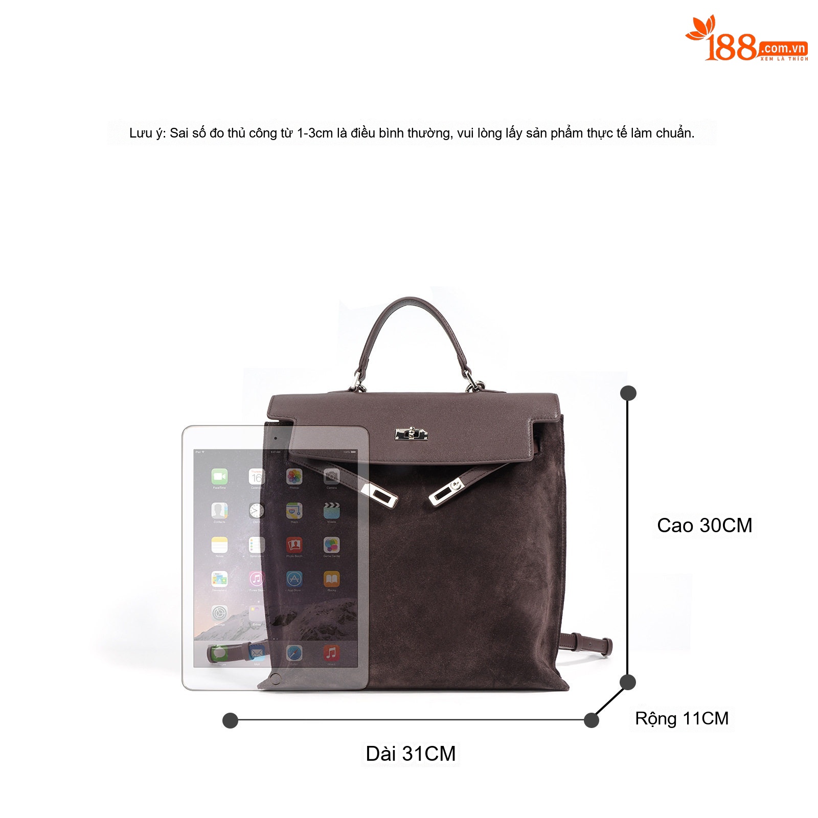 Túi Xách Nữ Da Bò Suede Nỉ Kelly Đeo Vai Đeo Chéo Cỡ Lớn Màu Đỏ Rượu Vang, Nâu, Đen, Vàng