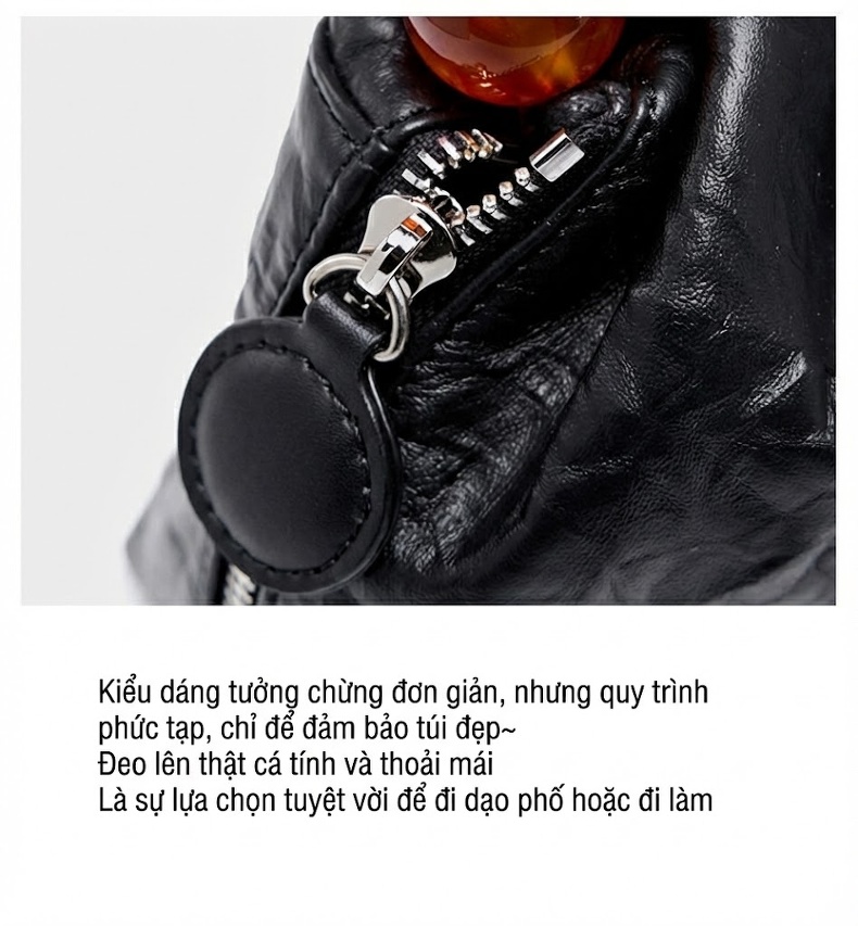 Túi Xách Nữ Da Bò Thật Đính Hạt Phong Cách Trung Hoa Cổ Điển Size Nhỏ Màu Đen, Trắng chi tiết 22