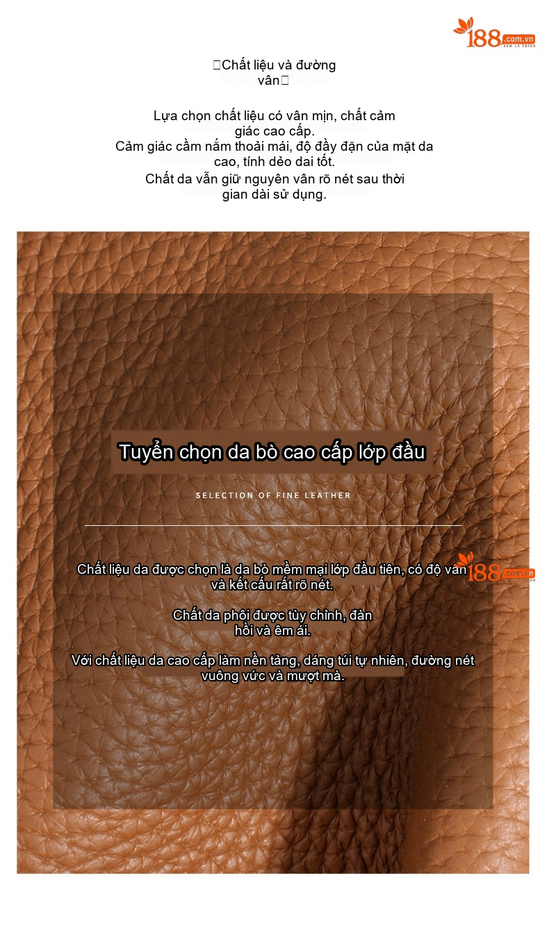 Túi Xách Nữ Da Bò Thật Mini Cầm Tay Đeo Vai Đeo Chéo Cao Cấp Màu Nâu, Xám, Đen chi tiết 10