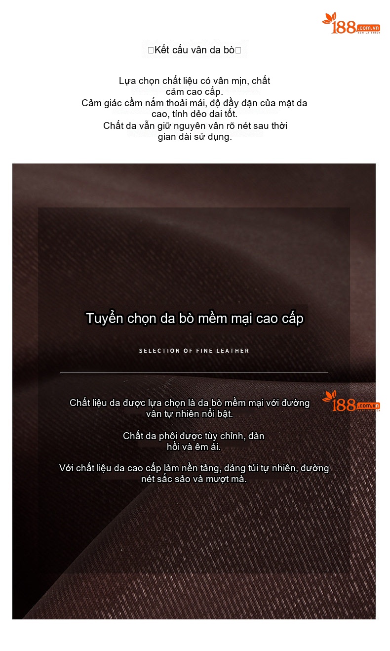 Túi Xách Nữ Da Bò Thiết Kế Độc Đáo Phong Cách Retro Cổ Điển Đeo Vai, Xách Tay Màu Nâu chi tiết 10