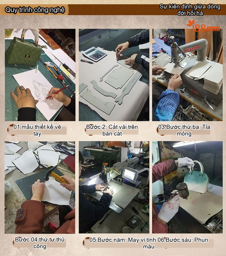 Túi Xách Nữ Da Bò Thủ Công Dập Hoa Vintage Đeo Vai, Đeo Chéo, Xách Tay Màu Nâu, Xám, Nâu Đậm chi tiết 15