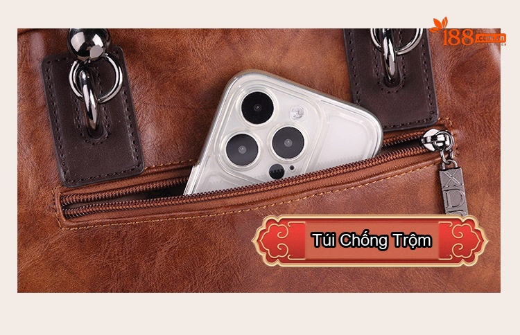 Túi Xách Nữ Da Bóng Dập Vân Họa Tiết Cổ Điển Phong Cách Âu Mỹ Có Dây Đeo Vai Màu Nâu chi tiết 7