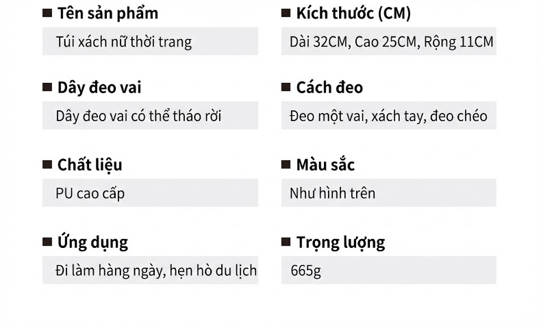 Túi Xách Nữ Da Bóng Đeo Chéo Tay Cầm Lớn Phong Cách Cổ Điển Màu Đen, Đỏ Rượu chi tiết 5