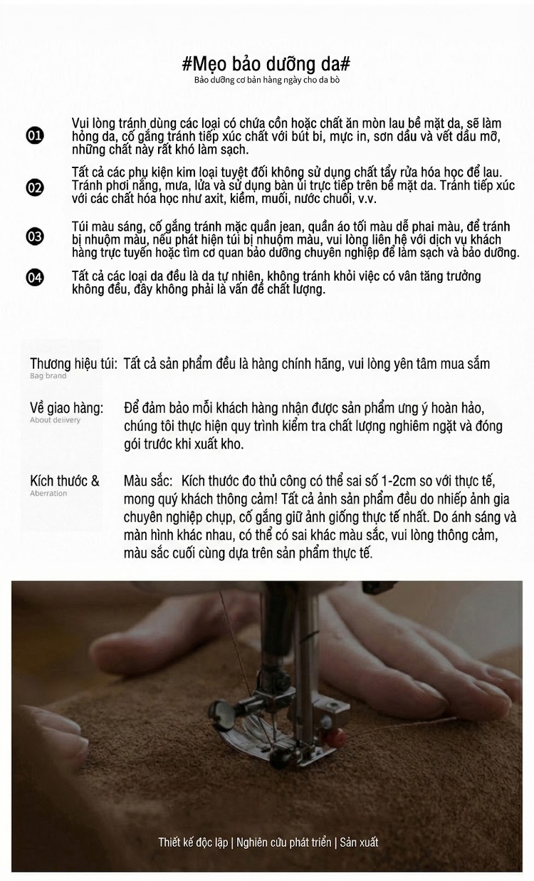 Túi Xách Nữ Da Bóng Đeo Vai/Đeo Chéo Dáng Thùng Lớn Màu Đen, Nâu chi tiết 16